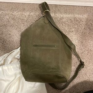 Vintage Coach Nubuck Pebbled Leather Sling Shoulder Bag